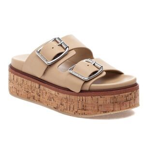 J/Slides NYC BELINDA Sand Leather Sandals MSRP: $169.00